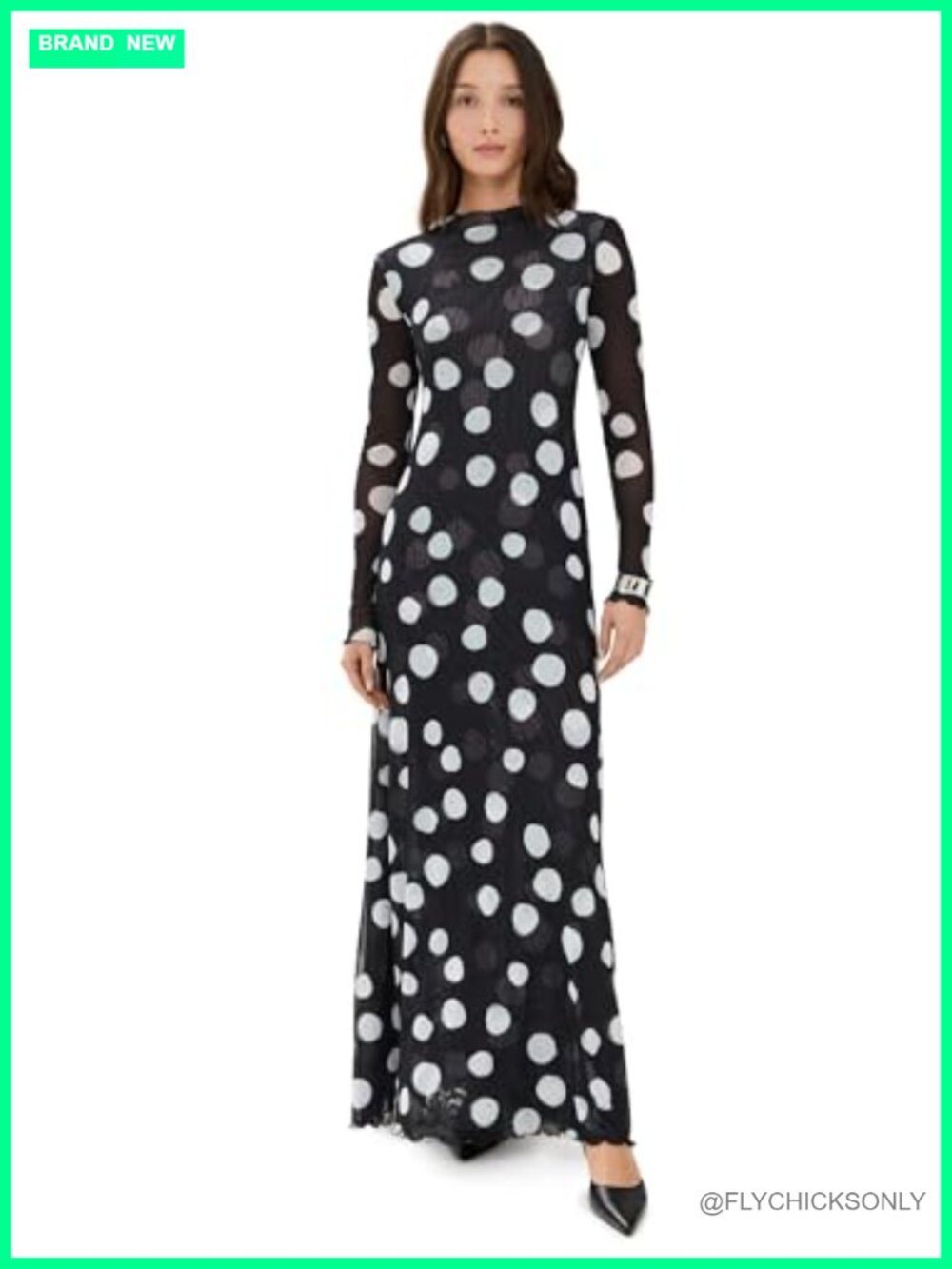 RESA Women's Lyon Maxi Dress Lightweight Super-Stretch Mesh Long Sleeve Fitted